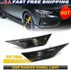 Front LED Bumper Strip Marker Side Cover For 2016 +Bulbs  2017 Honda Civic