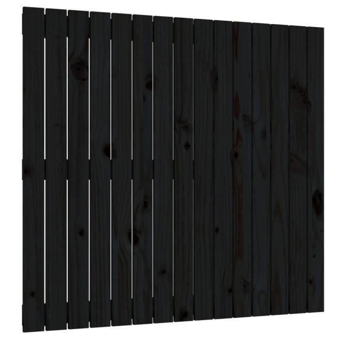 824887 vidaXL Wall-mounted Headboard Black 95.5x3x90 Cm Solid Pine Wood