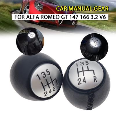5/6 Vites PU Deri Araba Otomatik Manuel Vites Topuzu Kolu Vites Topu Yuvarlak Alfa Romeo GT 147 166 3.2 V6 İçin