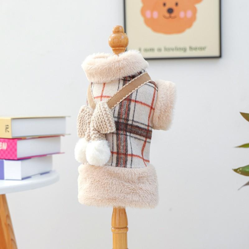 PETCIRCLE Pet Dog Cat Clothes Cute Small Winter Fall Fleece Vest With Pom Poms Bow