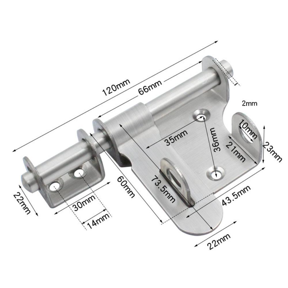 Weatherproof Gate Latch Multi-functional Door Lock Heavy Duty Slide Barrel Bolt Wooden Fence