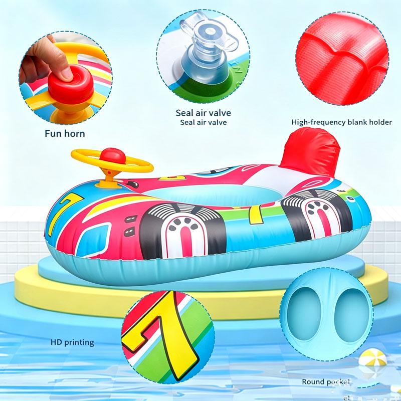 Aufblasbarer Pool-Schwimmring mit Lenkrad, PVC Kinder Schwimmring Sitz