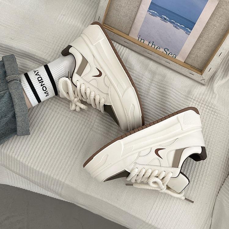 Muffin versatile little white shoes women's autumn high-end thick baseplate shoes new German training casual sports shoes