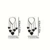 1 Pair Stylish Black Love Heart Tassel Earrings for Women - Perfect for Parties and Events