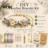 Natural Aesthetic Crochet Patterns DIY Bracelet Kit, Flower Craft Set with Beads, Creative Hobbies for Relaxation Floral Making Kit Beginners,