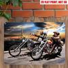 Tin Sign Vintage Motorcycle Rider at Sunset Metal Sign   Retro Biker Wall Decor  Print Not D Garage Man Cave Bar Pub Home Dcor
