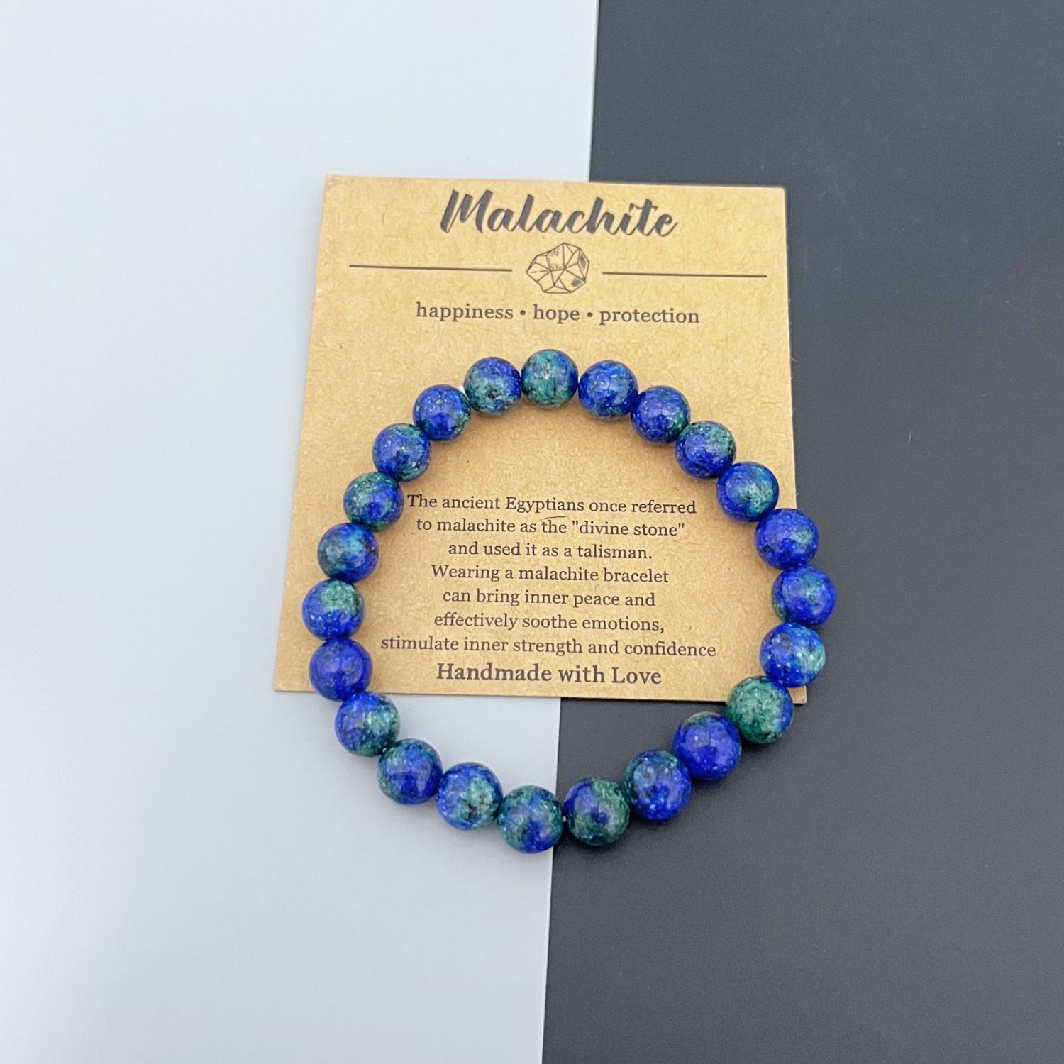 

JYL TS Bracelet Natural Stone Hot Selling Design Feng Shui Energy & Balance T460 темных джунглях зеленый