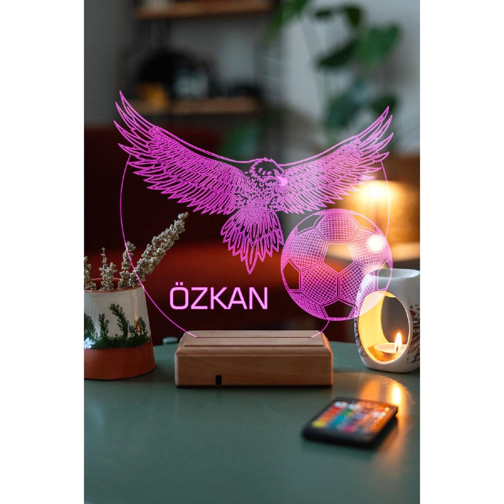 Personalized Black Eagle 3d 16 Colors Led Night Light
