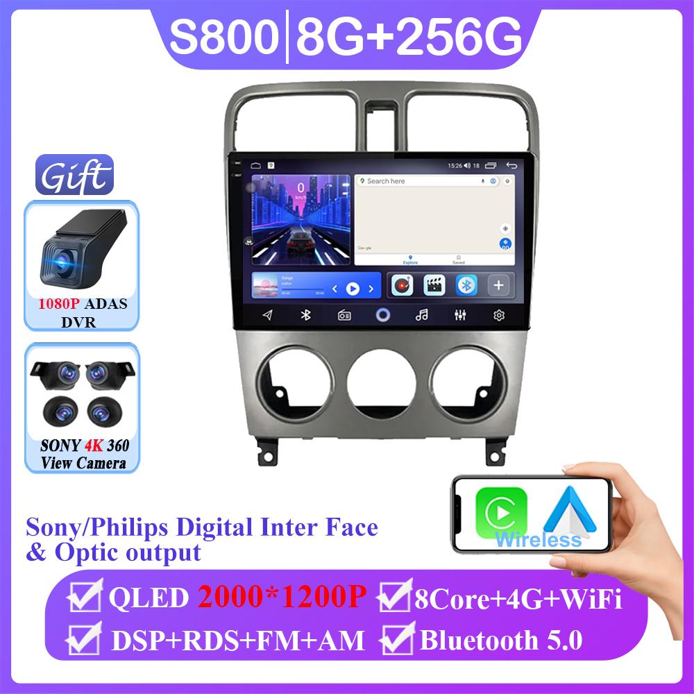 Carplay Android 14 Auto radio Stereo For Subaru Forester SG 2002-2008 Car Multimedia player 4G WIFI GPS Navigation NO 2din DVD