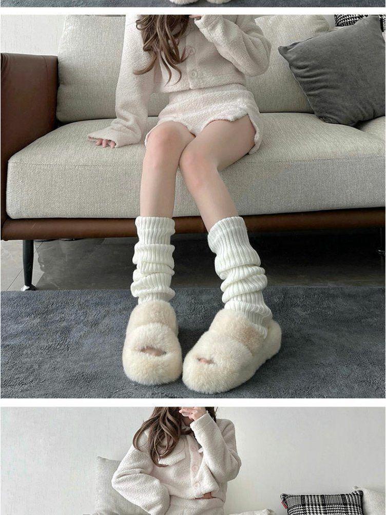 Japanese Lolita Knitted Calf Socks - Slimming Leg Covers, Shape-Enhancing JK Style