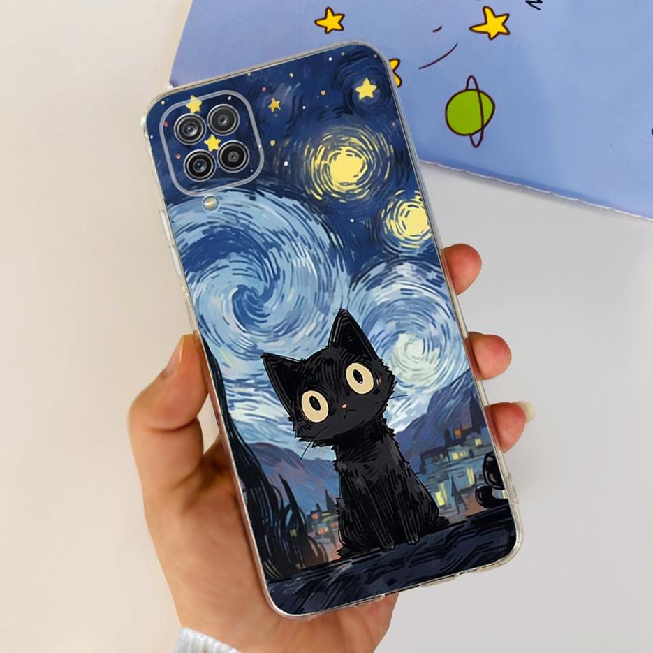 For Samsung Galaxy A12 Case F12 M12 Fashion Painted Cover Clear Silicone Phone Cases For Samsung A12 M 12 Galaxy M12 Soft Fundas
