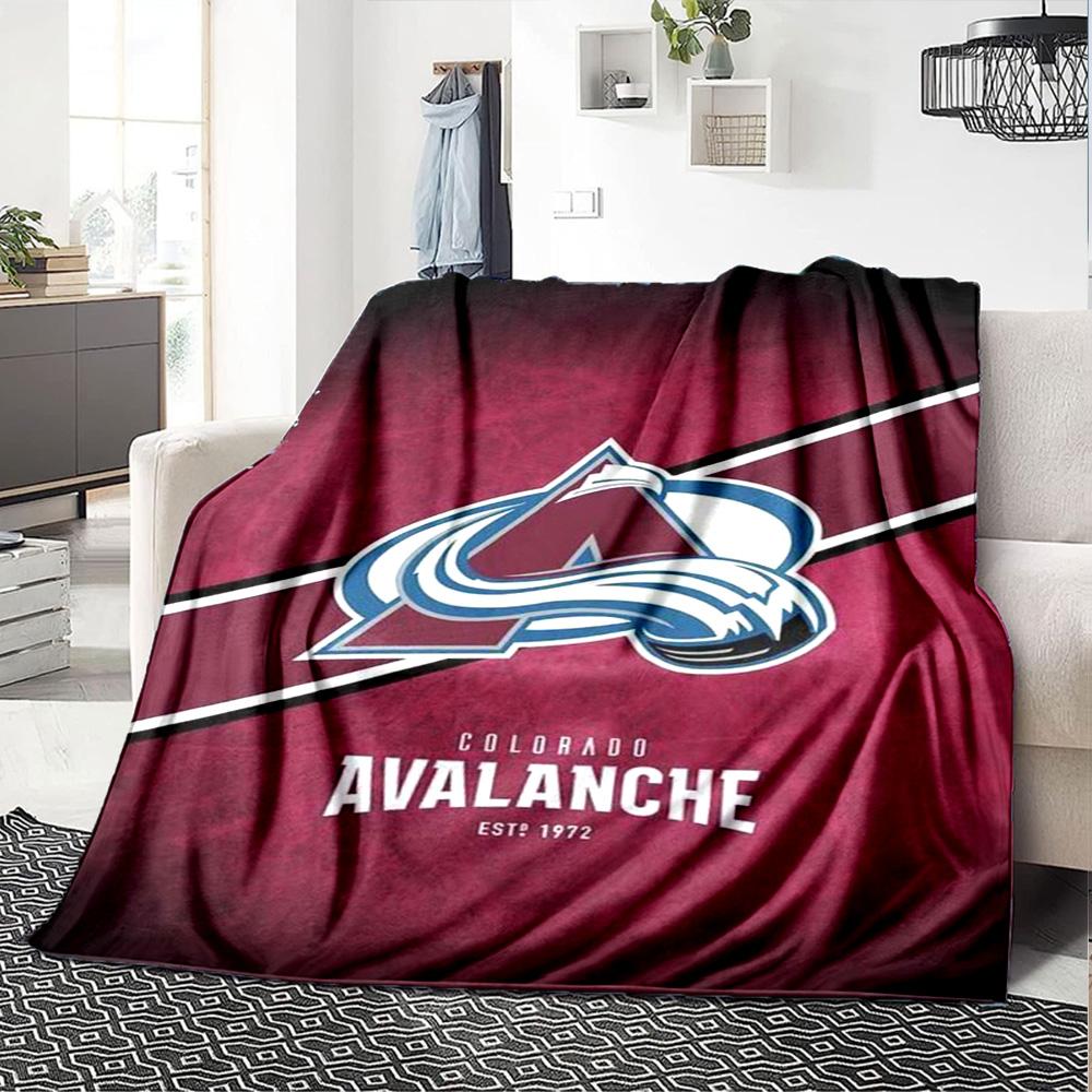 Colorado Avalanche Print Flannel Blanket High Quality Warm Comfortable Cover for All Seasons Perfect for Gifts Home Decor