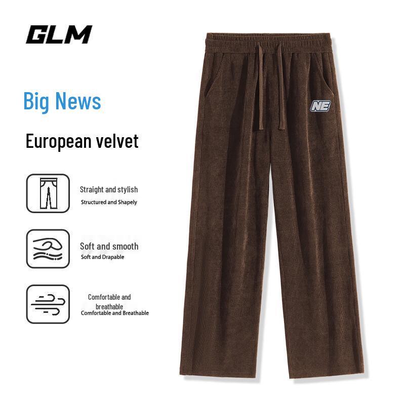 

GLM Men s Japanese Style Loose Wide-Leg Straight Casual Pants XL