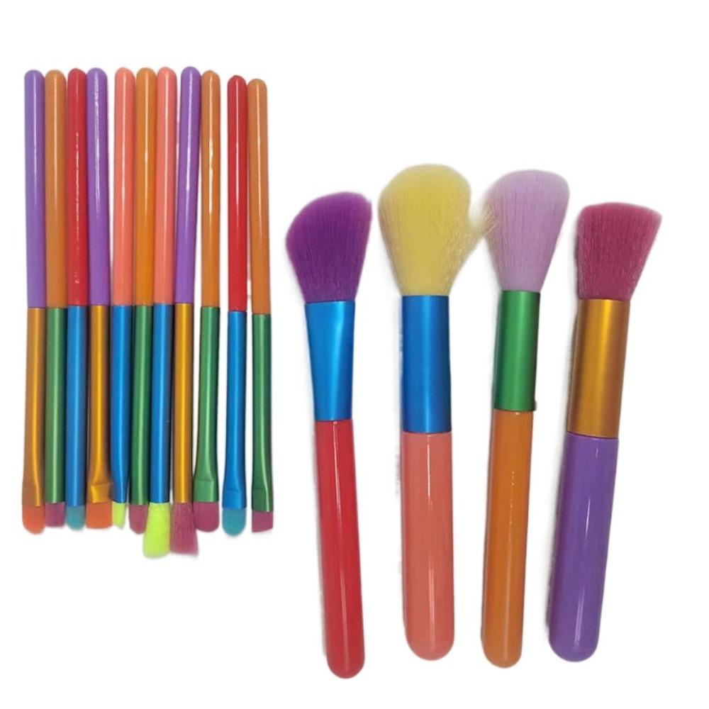 15Pcs Rainbow Rainbow Makeup Brushes Synthetic Hair Colourful Make Up Brush Set Makeup Beginner