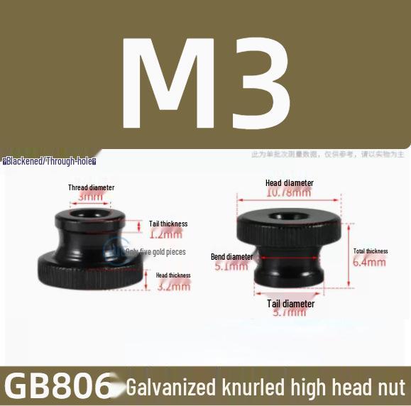In Stock: GB806 High Head Knurled Thumb Nut, Nickel & Zinc Plated