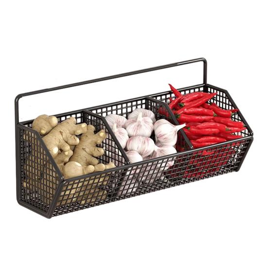Storage Rack Wall Mounted Organizer with 360° Ventilation And Compartments Design Storage Basket for Kitchen