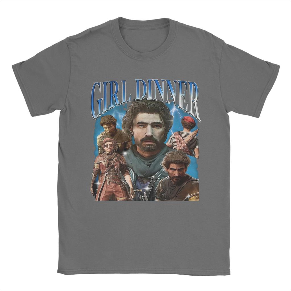 Girl Dinner Gustave Clair Obscur Expedition 33 T-Shirts Herren Baumwolle Lustige T-Shirts Rundhals T-Shirt Kurzarm Oberteile Party