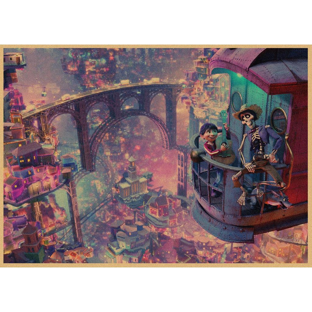 Coco Retro Anime Kraft Paper Poster - Decorative Wall Art Mural
