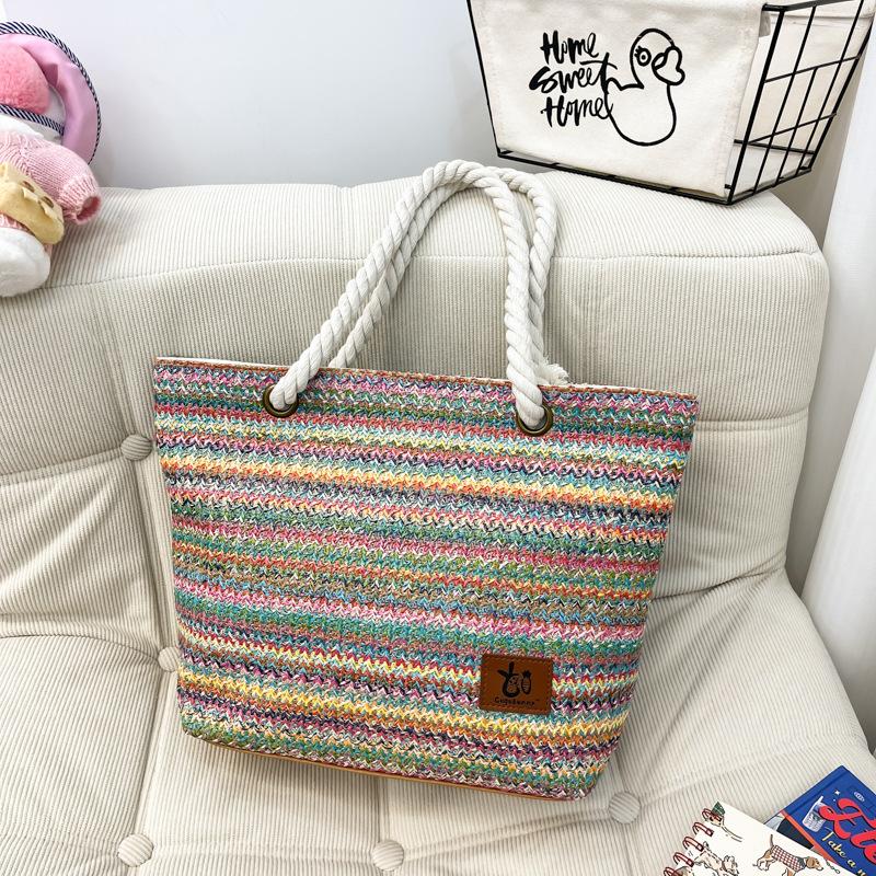 Fashionable Single-shoulder Bag Hand-held Tote Women's Bag Laid-back Style Beach Backpack