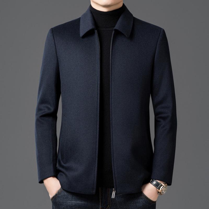 Hengyuanxiang 2025 Men's High-End Cashmere Wool Coat - Autumn/Winter Business Casual Suit for Young/Middle-Aged Men