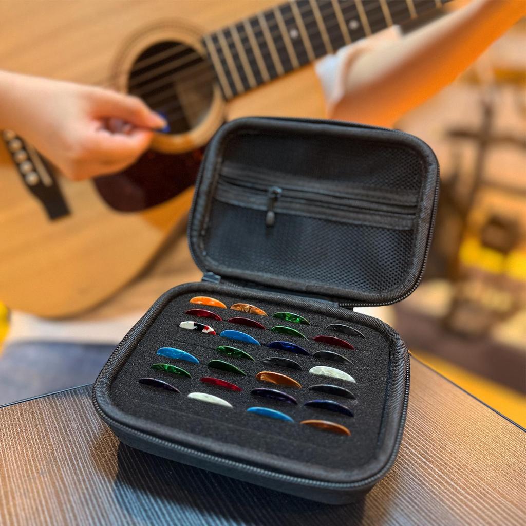 Guitar Pick Holder Case for Fender Dunlop Dunlop Musical Guitar All Pick Storage Box Bag Only D'Addario Instruments, Accessories, Sizes, Pouch, (Dark