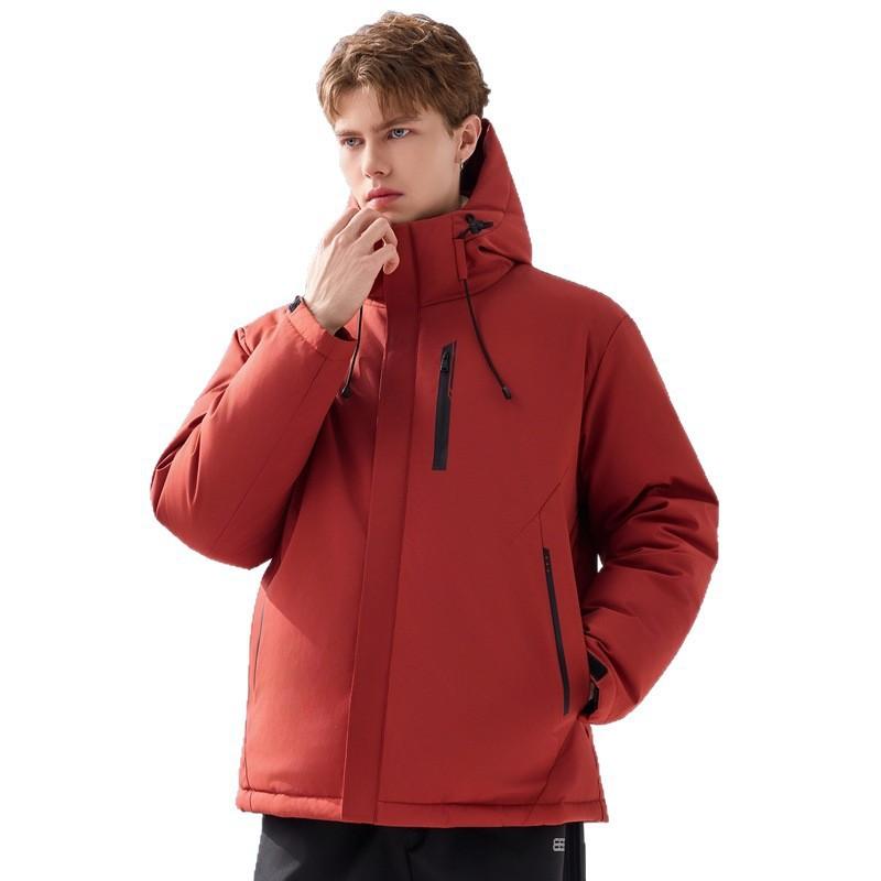 Mens Winter Hooded Down Jacket Warm Thick Casual Outdoor Parka Youth 85-90% White Duck 600 Fill Power