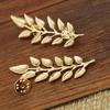 Retro Gold Metal Wheat Ears Brooch Lapel Pin for Men and Women