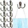 Retro Key Holder Clothes Towel Organizer Coat Hanger Metal Antique Hooks Wall Door Double Prong