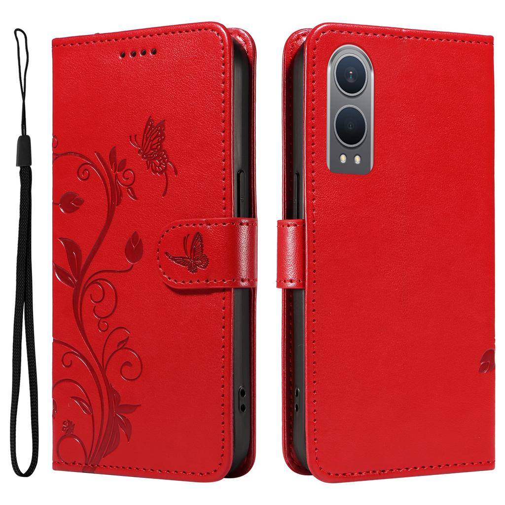 For OnePlus Nord CE4 Lite 5G/Oppo K12x 5G (China) PU Leather Cases Flower Pattern Wallet Stand Phone Cover with Strap