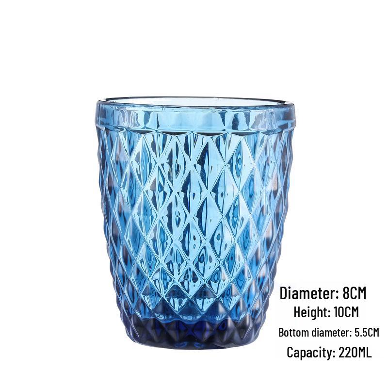 Embossed Glass Tumbler: Versatile Cup for Mouthwash, Juice, Milk, or Beer
