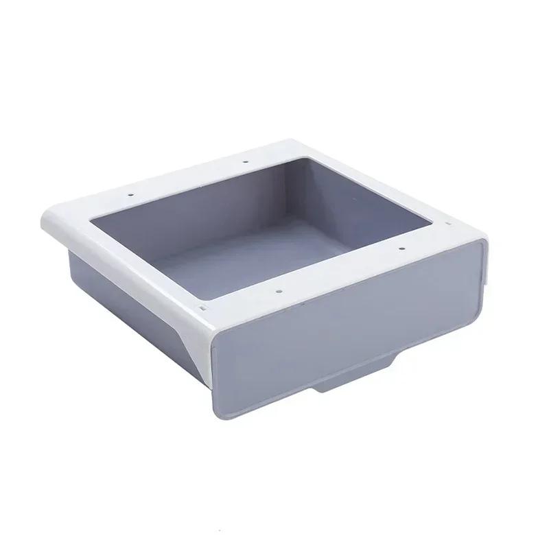 Under Desk Punch - free Self - Adhesive Storage Drawer Hanging Organizer School Stationery Case Pencil Tray Holder 2021