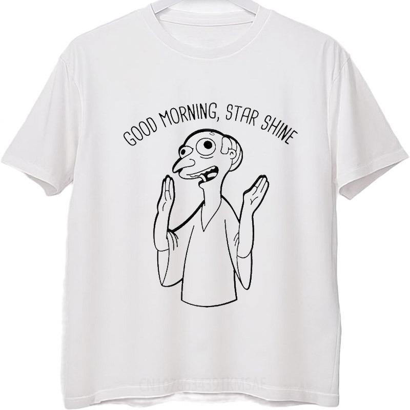 Plus Size Summer Teenagers T Shirt Good Morning Star Shine Cartoon Character Short Sleeve Street Wear Crew Neck Tshirt