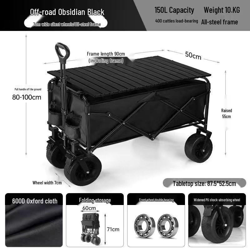 Foldable Outdoor Camping Cart: Portable Picnic & Campsite Trailer