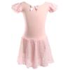 Tanz-Leotards mit Tüllrock Gymnastik Ballerina Outfit Kurzarm Ballett Tanzkleid Tanzbekleidung für Kinder Kleinkind