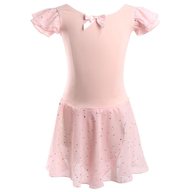 Tanz-Leotards mit Tüllrock Gymnastik Ballerina Outfit Kurzarm Ballett Tanzkleid Tanzbekleidung für Kinder Kleinkind