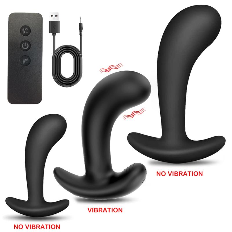 M/L Safe Silicone Anal Butt Plugs Wireless Remote Control Anal Plug Vibrators G-spot Stimulator for Beginners Erotic Toys 18+