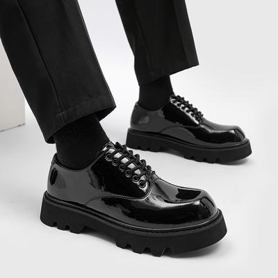 Italienische Herren Freizeitschuhe aus Leder Atmungsaktiver Plateauschuh Luxus Rutschfest Schnürschuh Formeller Schuh Herren Kleiderschuhe
