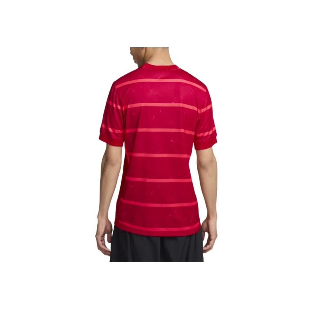 Nike Dri-Fit Chengdu Rongcheng Comfortable Striped Short Sleeve Football Shirt Men Tops Fitness-Red Laser-Red White HM6166-687