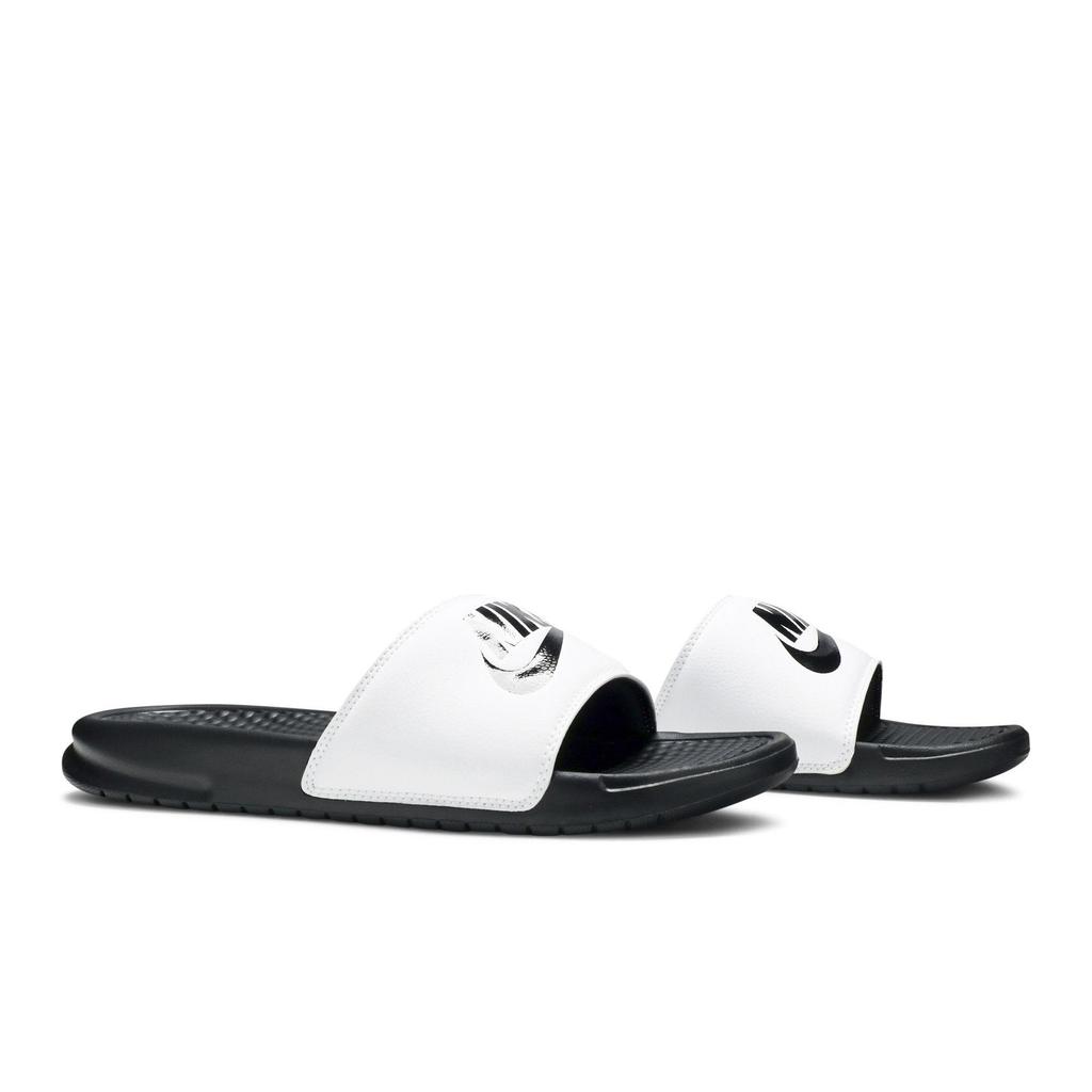 Nike Benassi Slides 'White' (Unisex) White / Black-Black Slide Slippers 343880 100