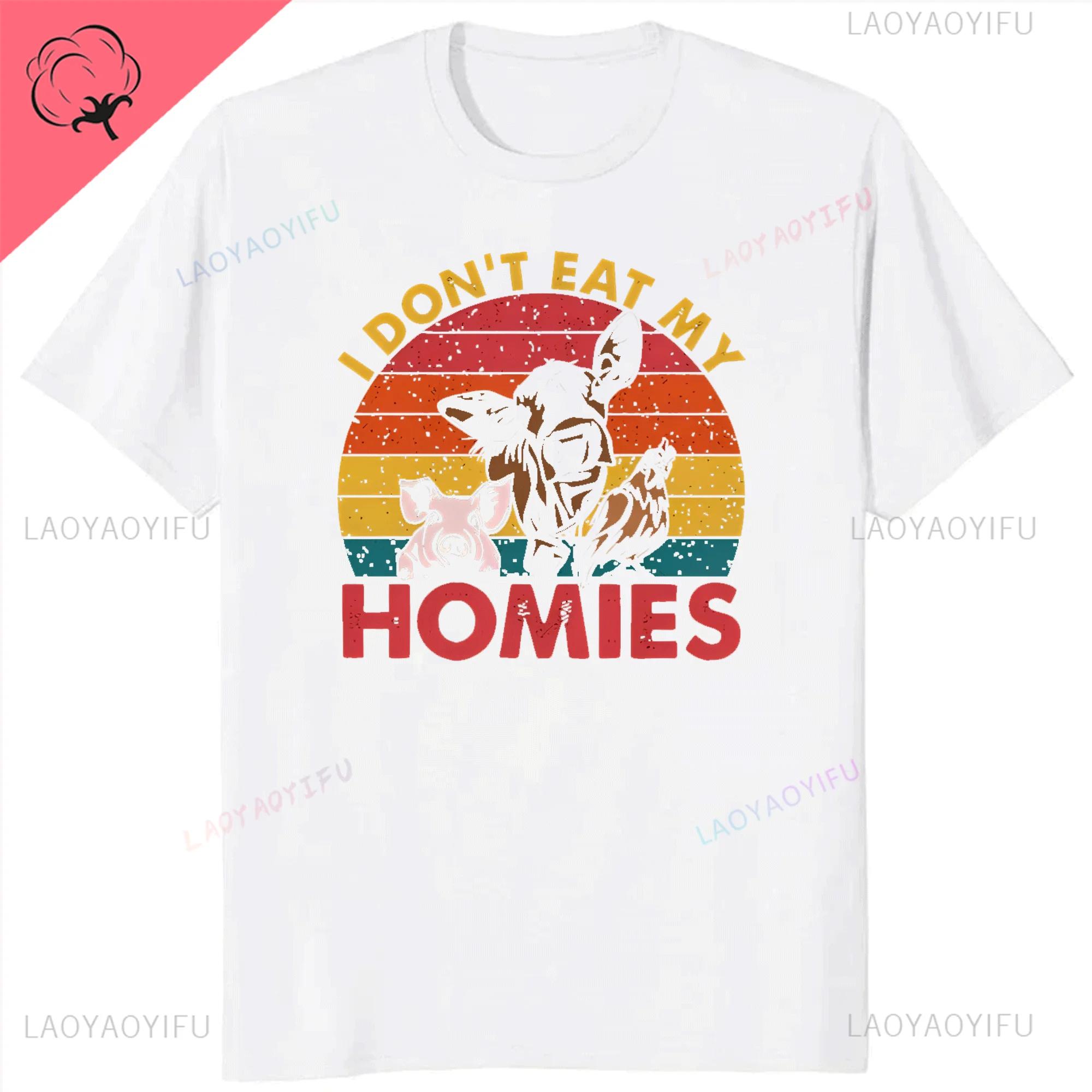I Dont Eat My Homies Vegetarian Tshirt Hoody Kids Child Tote Bag Tshirt Women Unisex Anime Clothes Vintage Streetwear Cotton S