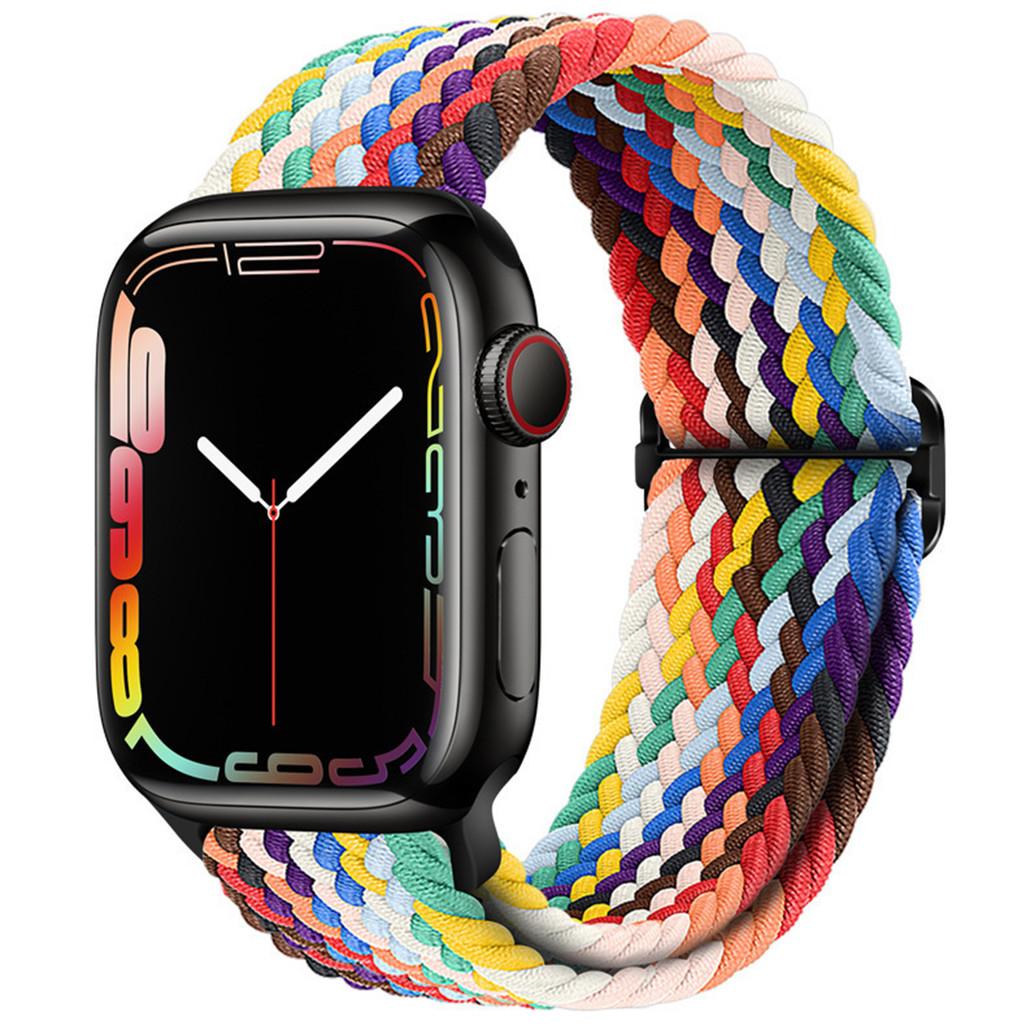 Braided Band for Apple Watch Ultra 3 2 49mm 11 10 42/46mm Nylon Elastic Belt Bracelet for 9 8 7 41mm/45mm 6 5 4 SE3 40/44mm