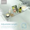 Expandable Acrylic Bathtub Tray Waterproof Caddy Adjustable Length Spa Experience Food Drink Electronics Holder Easy Maintenance