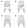 1pc Stretch Dining Chair Cover Solid Color Jacquard Seat Slipcover Elastic High Back Sloping Armchair Case Home Kitchen Hotel
