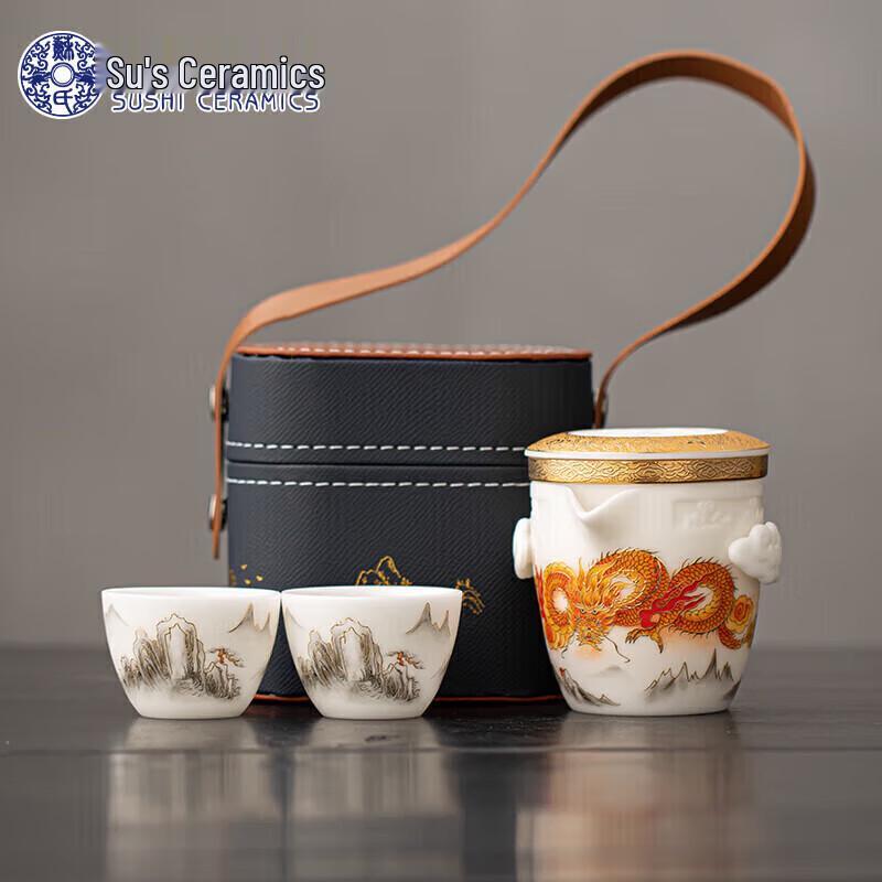 

Su s Ceramic Dragon Luck Travel Tea Set