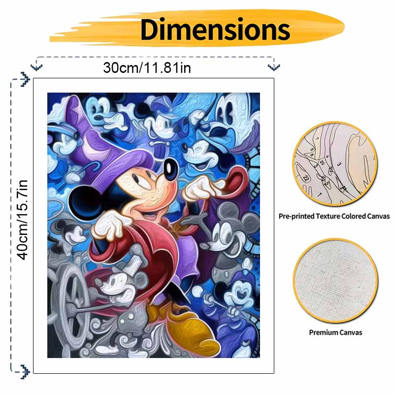 Disney Sorcerer Mickey Mouse Paint By Number Kit Number Drawing Canvas DIY Picture Home Decor Artistic Wall Art Craft Gift For Adults