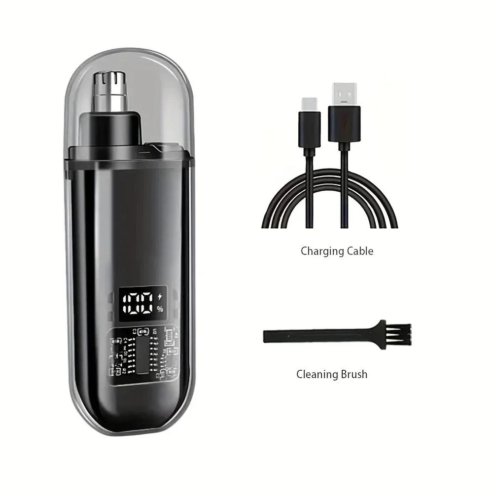 Men’s Electric Nose Ear Hair Trimmer USB Rechargeable Clipper Portable Mini Fast Charging Grooming Tool