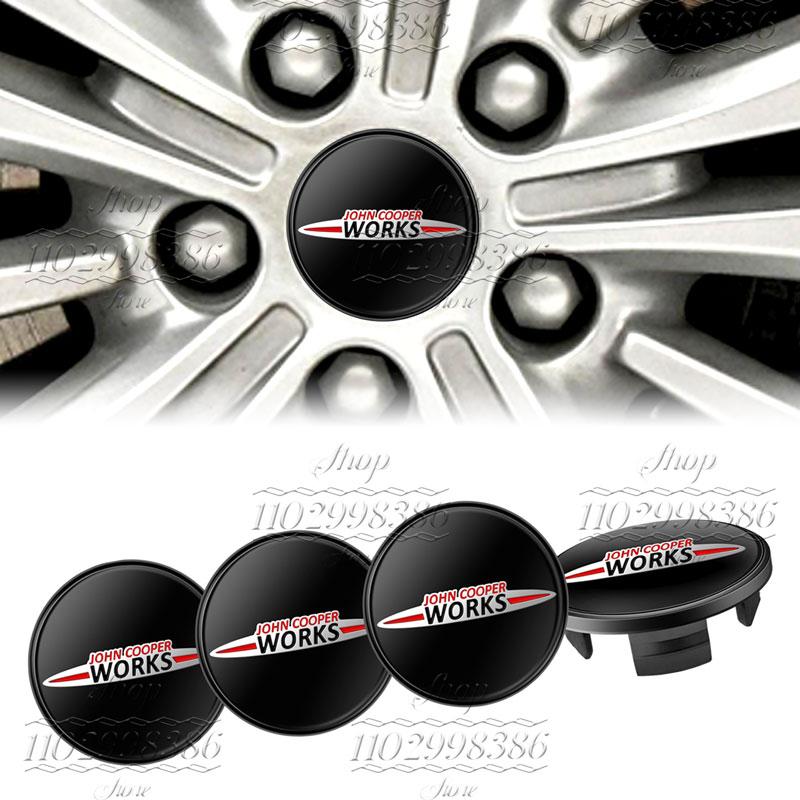 4Pcs 54mm Emblem Car Wheel Center Hub Caps Rim Covers Decor For Mini Cooper S MGHJKC JCW John Cooper Works R55 R60 F56 F55 F54