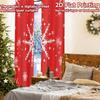 Set Of 2 Flat Printing Curtains Without Rod Snowflake Curtain Christmas Festival Fashion Prints Sheer Made Polyester