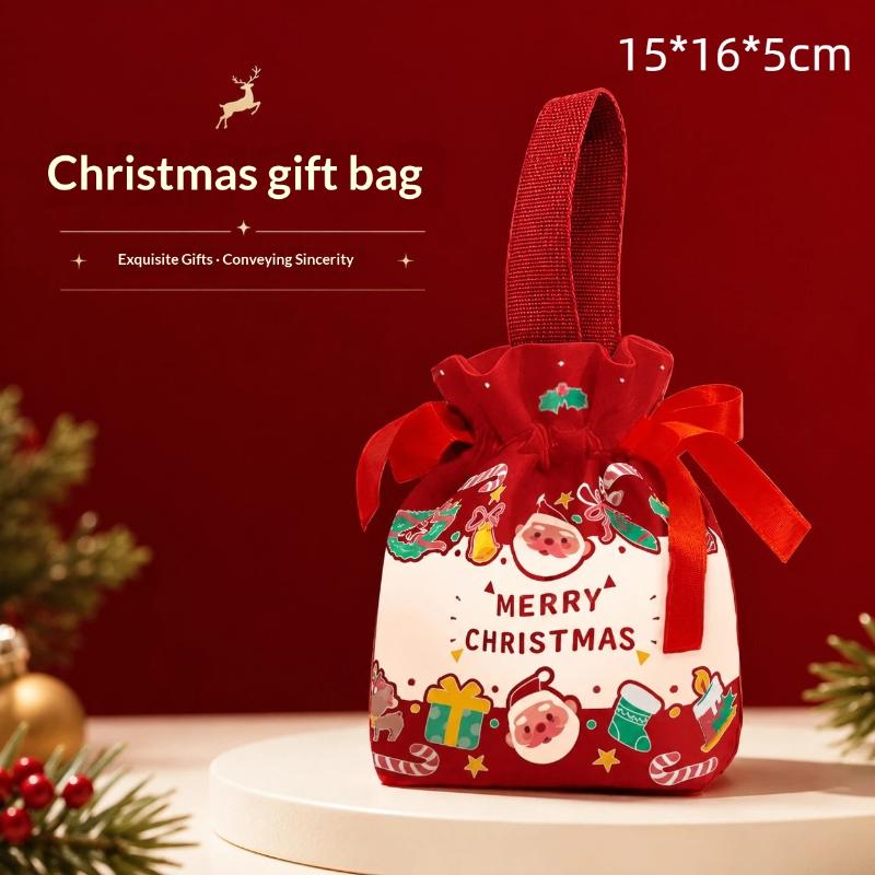 Christmas Goodie Bags Drawstring Holiday Party Favor Pouch For Candy Snack Stocking Stuffers Xmas Gift Sacks