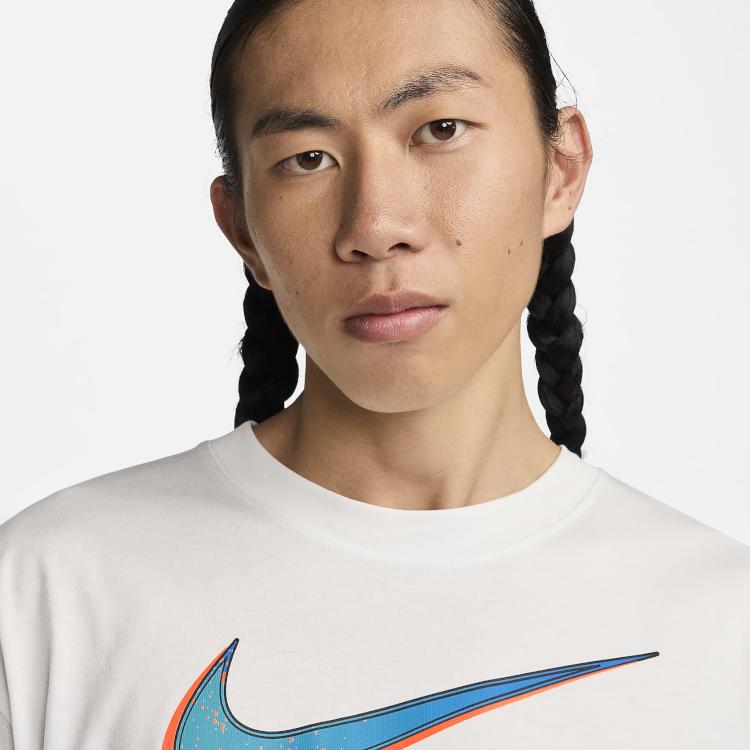 Nike M90 Basketball T-Shirt With Logo Print, Crew Neck, Slim Fit, Short Sleeve, Drop Shoulder Men Tops White FV8407-121